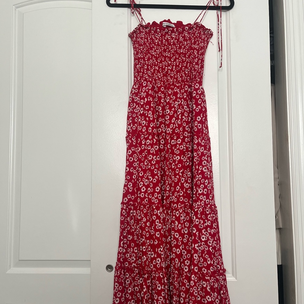 Reformation Red and White Floral Dress